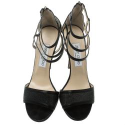 Pre Owned Jimmy Choo Black Stingray Leather Tolka Sandals Size 38