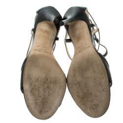 Pre Owned Jimmy Choo Black Stingray Leather Tolka Sandals Size 38