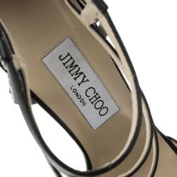 Pre Owned Jimmy Choo Black Stingray Leather Tolka Sandals Size 38