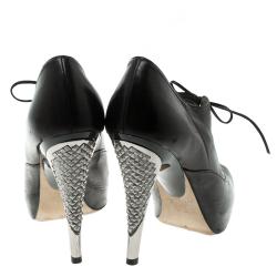 مملوكة مسبقًا بوت للكاحل جيمي تشو جلد أسود برباط مقاس 36