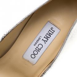 Pre Owned Jimmy Choo Black Suede and Silver Dégradé Anouk Pointed Toe Pumps Size 37