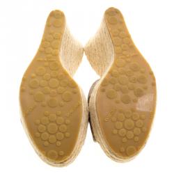 مملوكة مسبقًا Jimmy Choo Multicolor Glitter Phyllis Cross Strap Espadrille Wedges Sandals Size 39