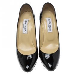 Pre Owned Jimmy Choo Black Patent Leather Gilbert Pumps Size 37