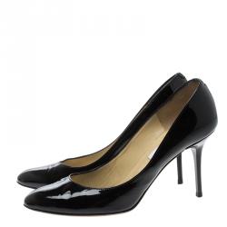 Pre Owned Jimmy Choo Black Patent Leather Gilbert Pumps Size 37