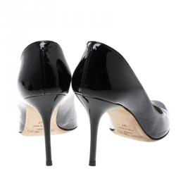 Pre Owned Jimmy Choo Black Patent Leather Gilbert Pumps Size 37