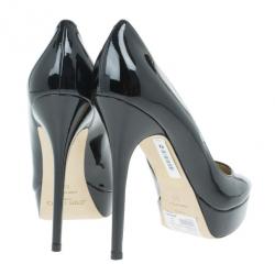 مملوكة مسبقًا Jimmy Choo Black Patent Cosmic Platform Pumps Size 40