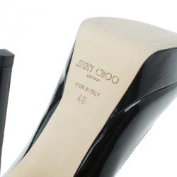 مملوكة مسبقًا Jimmy Choo Black Patent Cosmic Platform Pumps Size 40