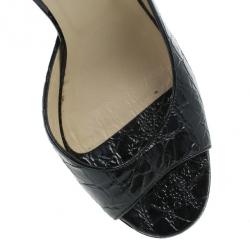 مملوكة مسبقًا Jimmy Choo Black Croc Embossed Leather D'orsay Pumps Size 39.5
