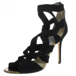 Pre Owned Jimmy Choo Black Suede ‘Kami’ Knotted Sandals Size 40