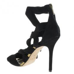 Pre Owned Jimmy Choo Black Suede ‘Kami’ Knotted Sandals Size 40