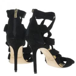 Pre Owned Jimmy Choo Black Suede ‘Kami’ Knotted Sandals Size 40