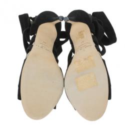 Pre Owned Jimmy Choo Black Suede ‘Kami’ Knotted Sandals Size 40