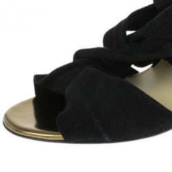 Pre Owned Jimmy Choo Black Suede ‘Kami’ Knotted Sandals Size 40