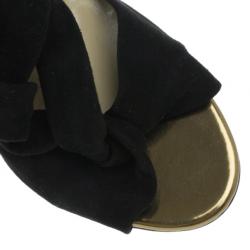 Pre Owned Jimmy Choo Black Suede ‘Kami’ Knotted Sandals Size 40