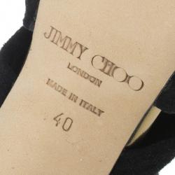 Pre Owned Jimmy Choo Black Suede ‘Kami’ Knotted Sandals Size 40