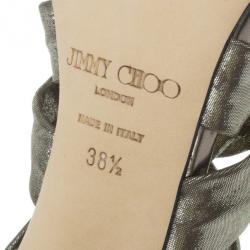 مملوكة مسبقًا Jimmy Choo Metallic Suede Knotted Kemble Sandals Size 38 .5