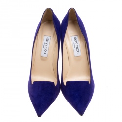 Pre Owned Jimmy Choo Purple Suede Avril Pointed Toe Pumps Size 41