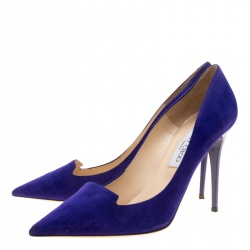 Pre Owned Jimmy Choo Purple Suede Avril Pointed Toe Pumps Size 41
