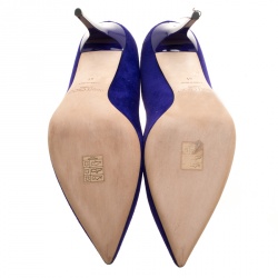 Pre Owned Jimmy Choo Purple Suede Avril Pointed Toe Pumps Size 41