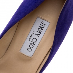Pre Owned Jimmy Choo Purple Suede Avril Pointed Toe Pumps Size 41