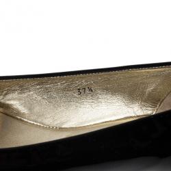 Jimmy Choo Black Patent Morse Ballet Flats Size 37.5