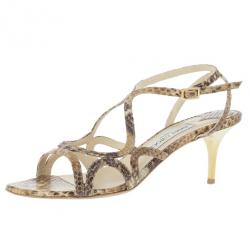 مملوكة مسبقًا Jimmy Choo Snake Embossed Define Sandals Size 38
