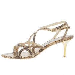مملوكة مسبقًا Jimmy Choo Snake Embossed Define Sandals Size 38