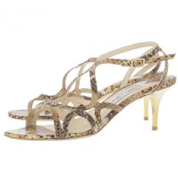 مملوكة مسبقًا Jimmy Choo Snake Embossed Define Sandals Size 38