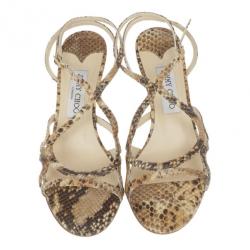 مملوكة مسبقًا Jimmy Choo Snake Embossed Define Sandals Size 38
