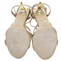 مملوكة مسبقًا Jimmy Choo Snake Embossed Define Sandals Size 38