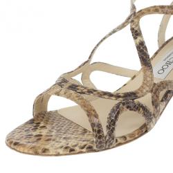 مملوكة مسبقًا Jimmy Choo Snake Embossed Define Sandals Size 38