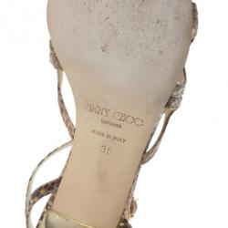 مملوكة مسبقًا Jimmy Choo Snake Embossed Define Sandals Size 38