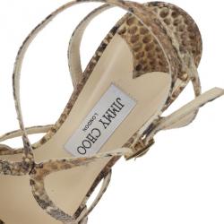 مملوكة مسبقًا Jimmy Choo Snake Embossed Define Sandals Size 38