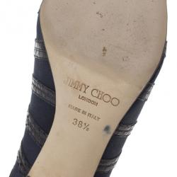 مملوكة مسبقًا Jimmy Choo Feline Snakeskin Lace-up Sandals Size 38.5