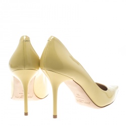 Pre Owned Jimmy Choo Butter Yellow Patent Leather Anouk Pointed Toe Pumps Size 38