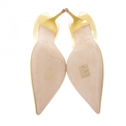 Pre Owned Jimmy Choo Butter Yellow Patent Leather Anouk Pointed Toe Pumps Size 38