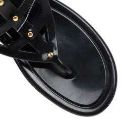 مملوكة مسبقًا Jimmy Choo Black Jelly Margot Gladiator Sandals Size 39