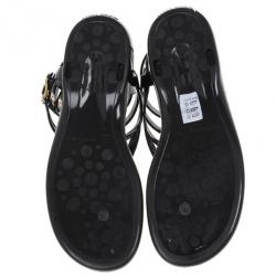 مملوكة مسبقًا Jimmy Choo Black Jelly Margot Gladiator Sandals Size 39