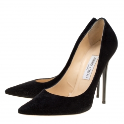 Jimmy Choo Black Suede Anouk Pointed Toe Pumps Size 39