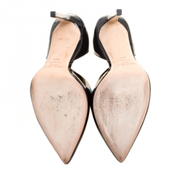 مملوكة مسبقًا Jimmy Choo Black Patent Leather Esther Pointed Toe D'orsay Pumps Size 38.5