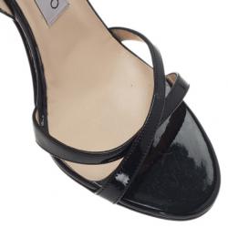 مملوكة مسبقًا Jimmy Choo Black Patent India Criss Cross Slingback Sandals Size 39