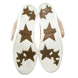 Pre Owned حذاء رياضي جيمي تشو مرتفع من أعلى توكيو غليتر وسويدي بيج ميتالك مقاس 38.5