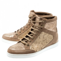 Pre Owned حذاء رياضي جيمي تشو مرتفع من أعلى توكيو غليتر وسويدي بيج ميتالك مقاس 38.5