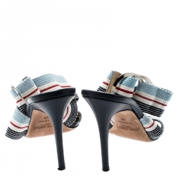 Pre Owned Jimmy Choo Multicolor Canvas Bailey Ankle Wrap Sandals Size 38