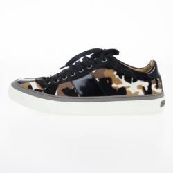 Jimmy Choo Portman Camouflage Pony Hair Sneakers Size 43