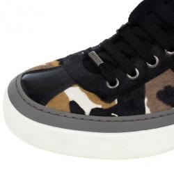 Jimmy Choo Portman Camouflage Pony Hair Sneakers Size 43