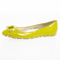 مملوكة مسبقًا Jimmy Choo Green Patent Morse Ballet Flats Size 40