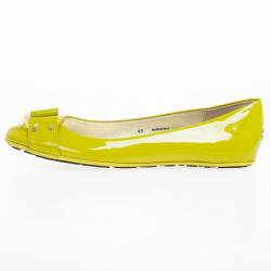 مملوكة مسبقًا Jimmy Choo Green Patent Morse Ballet Flats Size 40