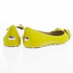 مملوكة مسبقًا Jimmy Choo Green Patent Morse Ballet Flats Size 40