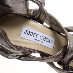 مملوكة مسبقًا Jimmy Choo Metallic Suede Knotted Kemble Sandals Size 39